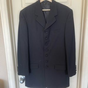 Mens 40L Black Milano Moda Designed in Italy Suit Jacket